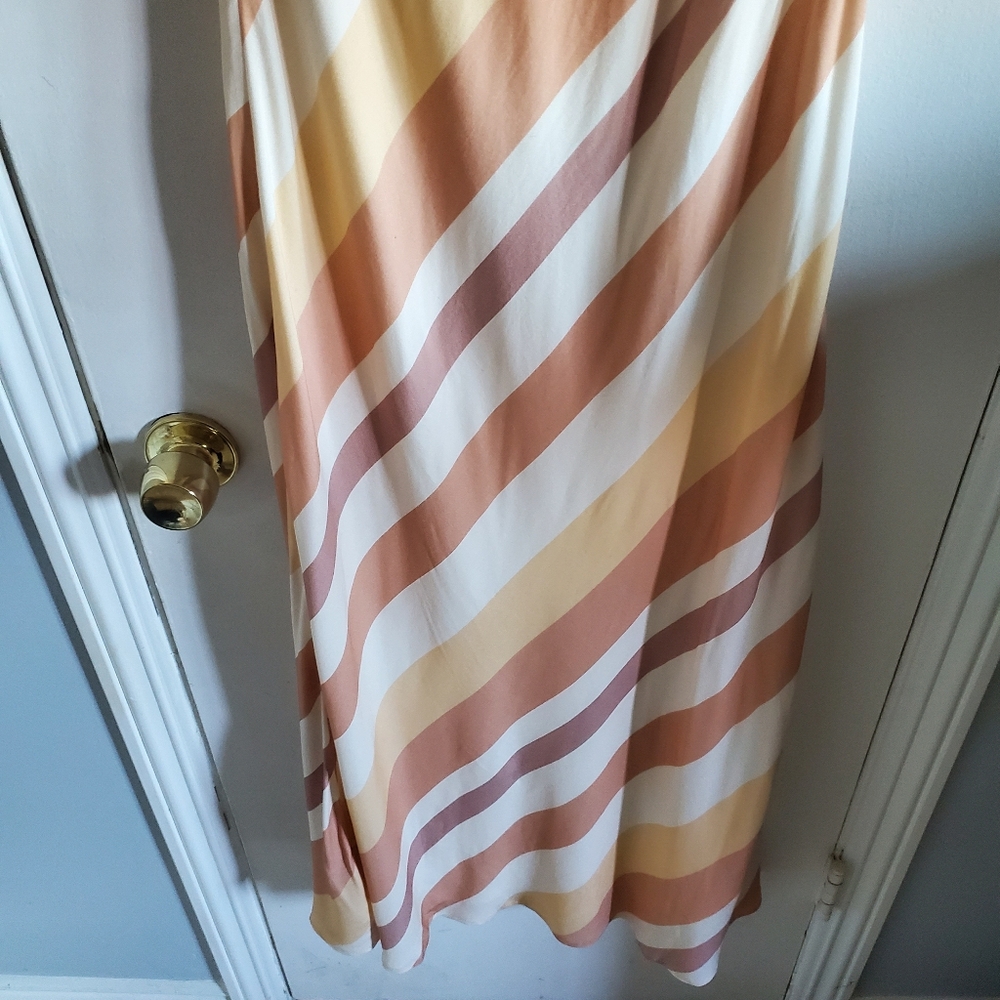Petal & Pup Flavia Maxi Dress Brown Stripes Size S Brunch Cocktail Vacation - Picture 5 of 16